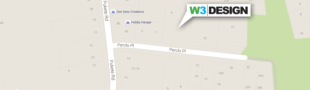 Map showing location of W3 Design